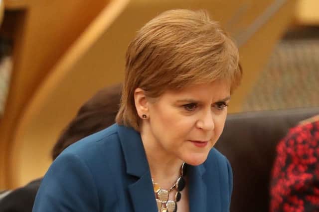 First Minister Nicola Sturgeon in the debating chamber. Picture: Andrew Milligan/PA Wire