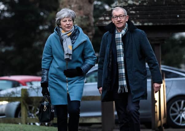 Theresa May and her husband Philip May attend a Sunday church service at the weekend