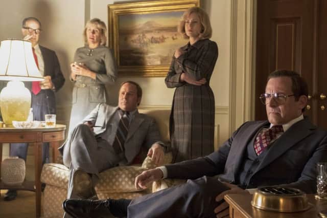 A still from Vice, with Christian Bale as Dick Cheney (right) and Amy Adams as his wife, Lynne (second right)