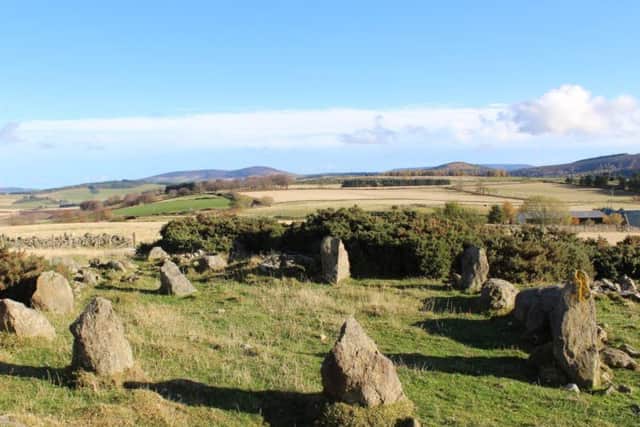 The recumbent stone circle when it was initially discovered. Picture: Aberdeenshire Council/PA