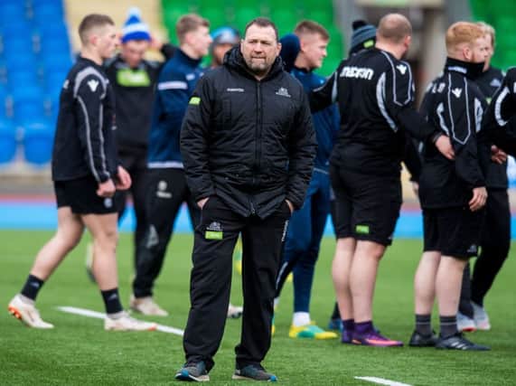 Glasgow Warriors' assistant coach Jonathan Humphreys helps prepare the team for Friday's Pro14 clash with Ospreys. Picture: Ross Parker/SNS