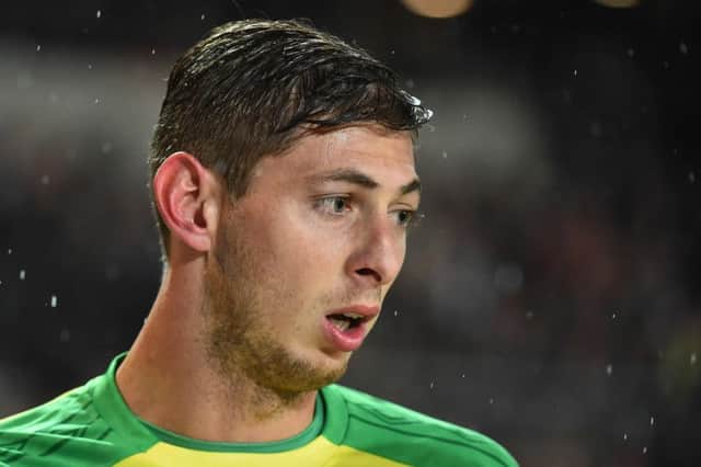 Cardiff striker Emiliano Sala was on board of a missing plane that vanished from radar off Alderney in the Channel Islands according to  French police (Photo by JEAN-FRANCOIS MONIER / AFP)
