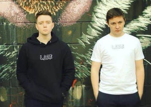 Owen Rattigan (black t-shirt) and Cameron McInnes (white t-shirt) are the brains behind the new business. Cameron McInnes (white t shirt)