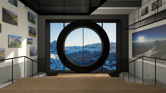 The interior of the new Lumen Mountain Photography Gallery in Kronplatz, Italy