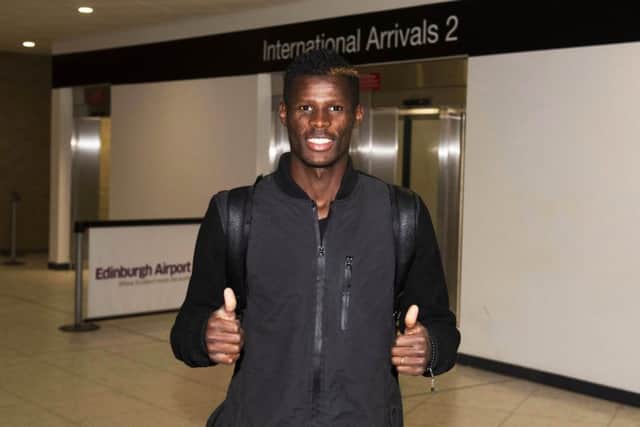 Vakoun Issouf Bayo arrives in Scotland as his move from Dunajska Streda to Celtic is finalised. Picture: SNS Group