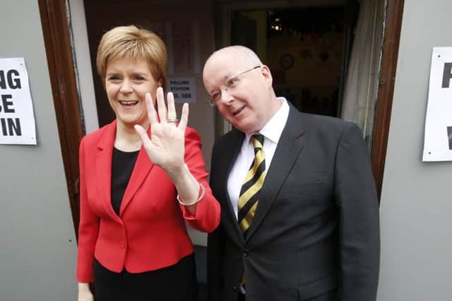 SNP leader Nicola Sturgeon with her husband Peter Murrell. Picture: Danny Lawson/PA Wire