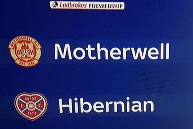 Sky Sports got their club crests mixed up when previewing the Motherwell-Hibs game. Picture: Contributed