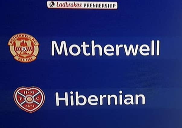 Sky Sports got their club crests mixed up when previewing the Motherwell-Hibs game. Picture: Contributed