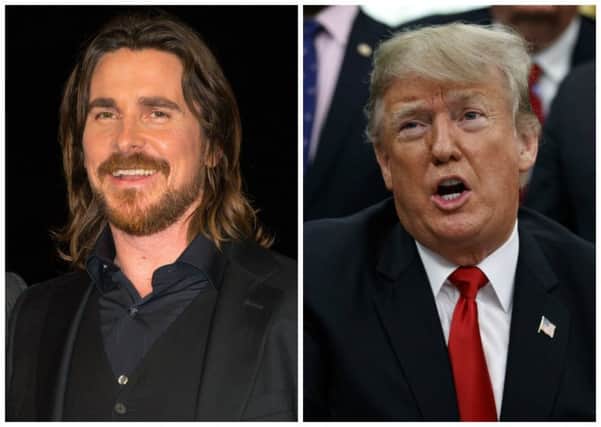 Christian Bale has hit out at the US president. Picture: PA/AP