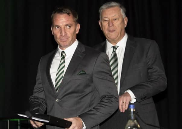 Celtic manager Brendan Rodgers with chief executive Peter Lawwell. Picture: Craig Foy/SNS