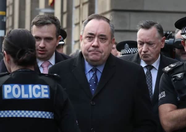 Alex Salmond leaves Edinburgh Sheriff Court yesterday