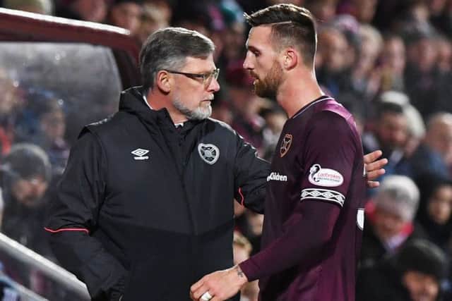 Craig Levein substituted David Vanecek after 34 minutes against Dundee