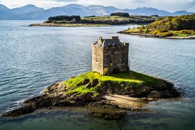 A familiar sight to users of the A828, Castle Stalker has passed between the hands of the McDougall, Stewart and Campbell clans. In recent times it featured in legendary comedy Monty Python and The Holy Grail