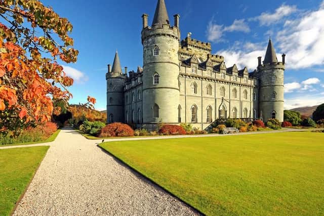 Located above the banks of Loch Fyne, Inveraray Castle serves as the seat of Dukes of Argyll, the chiefs of Clan Campbell.