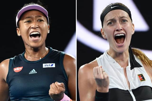 Naomi Osaka, left, and Petra Kvitova meet for the first time in the Australian Open final. Picture: AFP