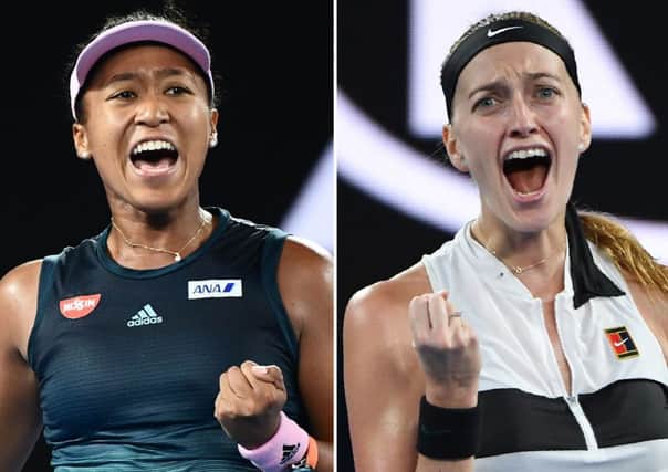 Naomi Osaka, left, and Petra Kvitova meet for the first time in the Australian Open final. Picture: AFP