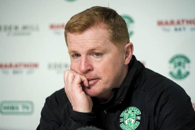 Hibernian manager Neil Lennon looks set to be absent from the match against St Mirren. Picture: SNS