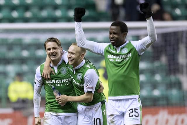 Scott Allan, Dylan McGeouch and Efe Ambrose. Pic: SNS