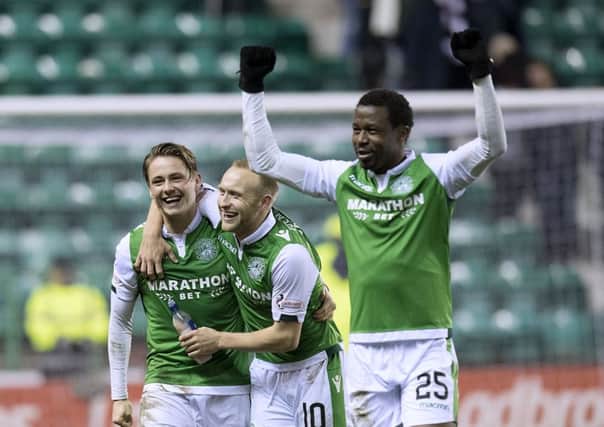 Scott Allan, Dylan McGeouch and Efe Ambrose. Pic: SNS