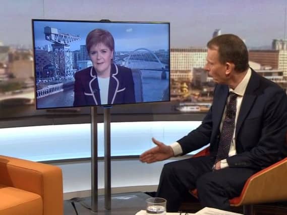 First Minister Nicola Sturgeon appears on the BBC's Andrew Marr Show