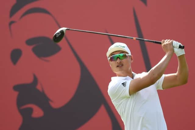 Haotong Li of China was penalised two shots in Dubai. Picture: Ross Kinnaird/Getty Images