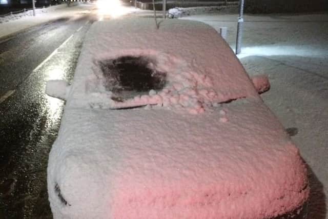 An image of the snow-covered car. Picture: Police Scotland