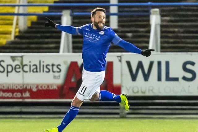 Stephen Dobbie celebrates after scoring to make it 2-0. Picture: Roddy Scott/SNS