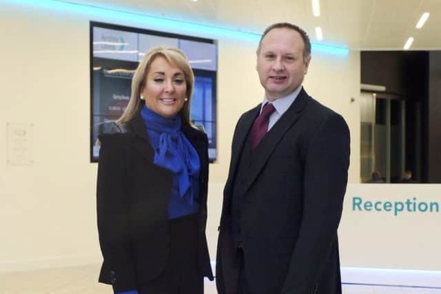 The Halo founder and executive chair Marie Macklin with Barclays' Stuart Brown. Picture: Contributed