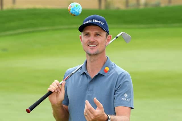 World No 1 Justin Rose at Royal Greens Golf & Country Club ahead of the Saudi Invitational event. Picture: Ross Kinnaird/Getty