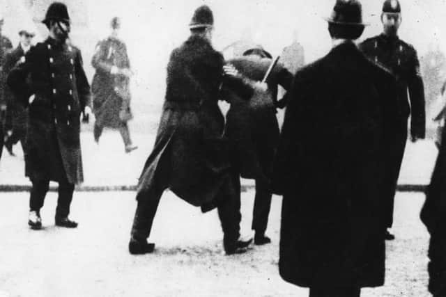 A police officer uses his baton on a striker during Black Friday on 31st January 1919. Picture: Hulton Archive/Getty Images