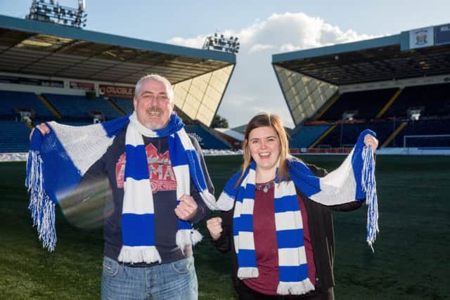 L to R : Stephen Millar and his daughter Rebecca Millar at Rugby Park. Picture Robert Perry