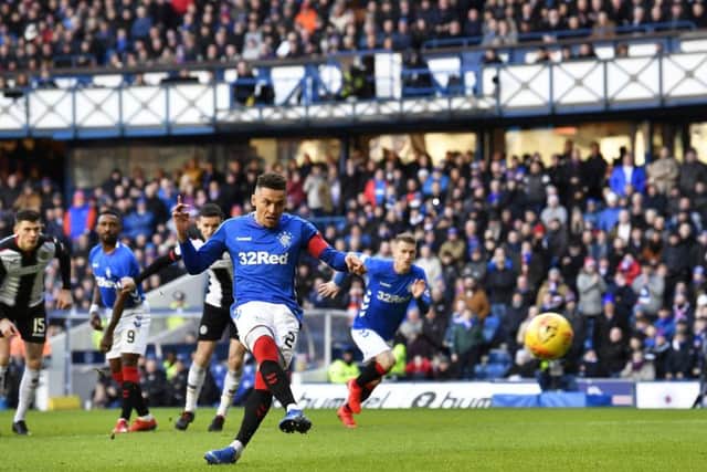 Rangers captain James Tavernier converts from the spot. Pic: SNS/Rob Casey