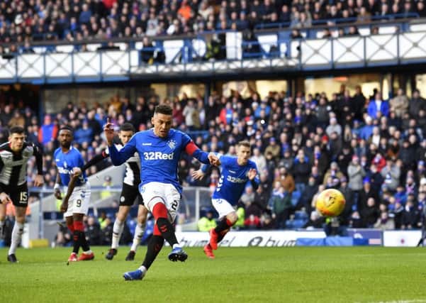 Rangers captain James Tavernier converts from the spot. Pic: SNS/Rob Casey