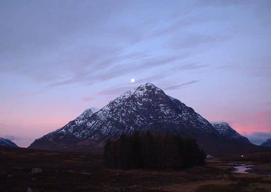 The stunning Etive Mor in the moonlight.