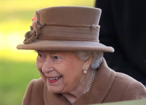 Queen Elizabeth II attends a service at St Peter's church in Wolferton, near the Sandringham Estate. Picture: PA Wire
