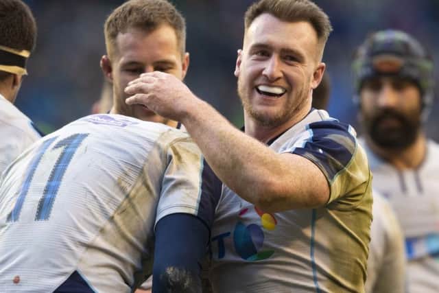 Scotland's Stuart Hogg is all smiles during the 33-20 Six Nations win over Italy. Ross Parker/SNS/SRU