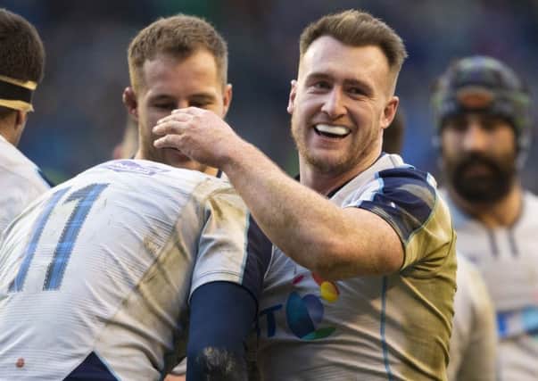 Scotland's Stuart Hogg is all smiles during the 33-20 Six Nations win over Italy. Ross Parker/SNS/SRU
