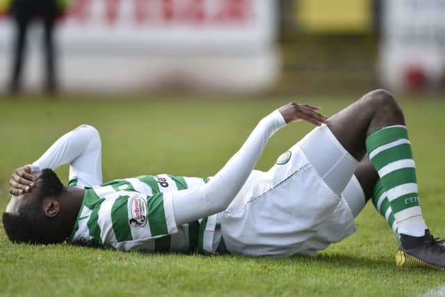 Odsonne Edouard was stretchered off during Celtic's 2-0 win over St Johnstone. Picture: SNS Group