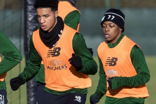 Armstrong Oko-Flex, left, and Karamoko Dembele at Lennoxtown. Picture: SNS Group