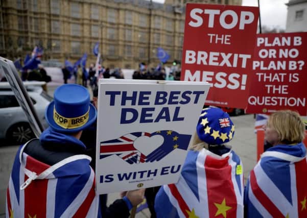 Anti-Brexit protestors. (AP Photo/Matt Dunham)