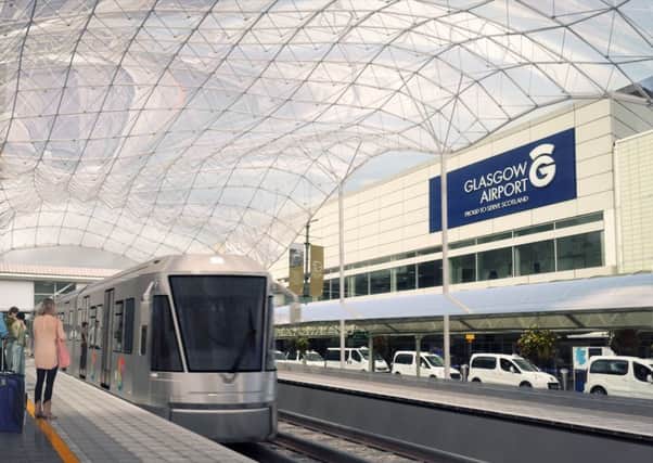 An artist's impression of the proposed rail link that would have connected Glasgow Airport and the city centre. Picture: Contributed
