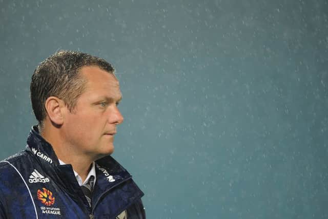 Jim Magilton looks on during a Melbourne Victory match away to Gold Coast United. Picture: Getty Images