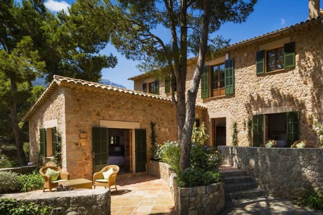 One of the terracotta and limestone dressed villas at Son Bunyola, Mallorca