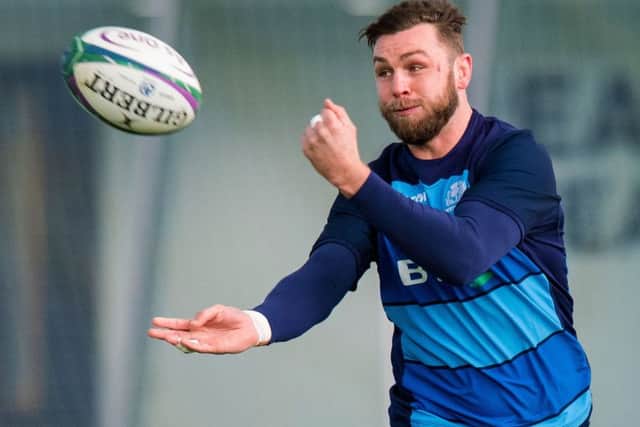 Scotland No 8 Ryan Wilson during a training session ahead of facing Italy. Picture Ross Parker/SNS
