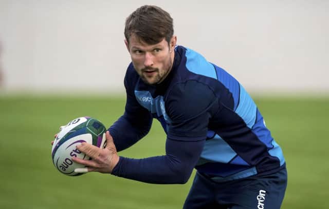 Pete Horne is put through his paces during a Scotland training session at the Oriam. Picture: SNS group