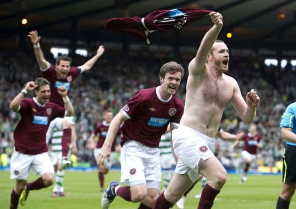 Craig Beattie's celebration after his Scottish Cup semi-final winner. Picture: Jeff Holmes/SNS