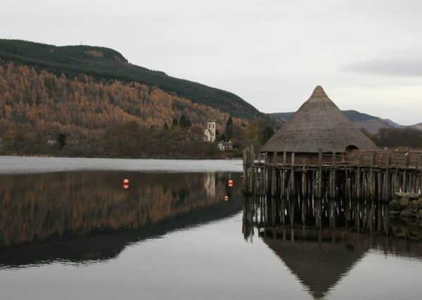 A replica Iron Age crannog on Loch Tay close to where the fragment of instrument was found. PIC: Creative Commons/Flickr/Jenni Douglas.