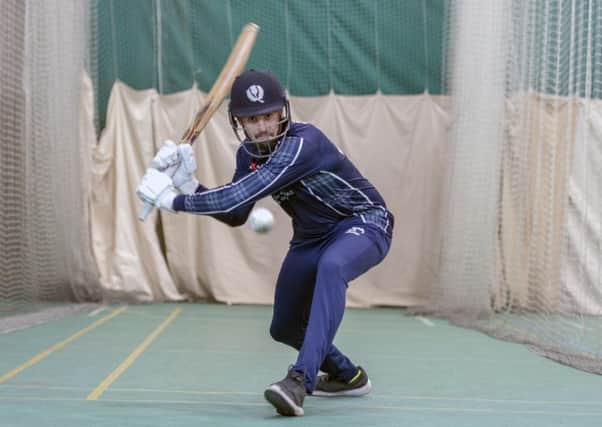 Scotland batsman Calum MacLeod in the nets as the squad prepare for their trip to Oman to face the hosts, Netherlands and Ireland. Picture: Donald MacLeod