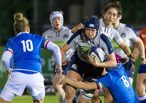 Scotland's Sarah Bonar in action against Italy. Picture: Paul Devlin/SNS