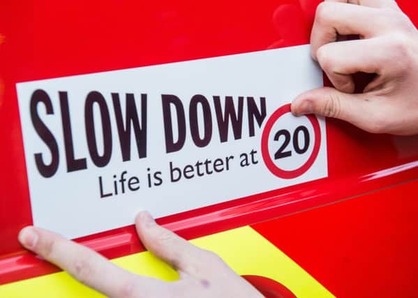 The First Minister has been urged to support a 20mph speed limit in all residential areas across Scotland. Picture:: Ian Georgeson